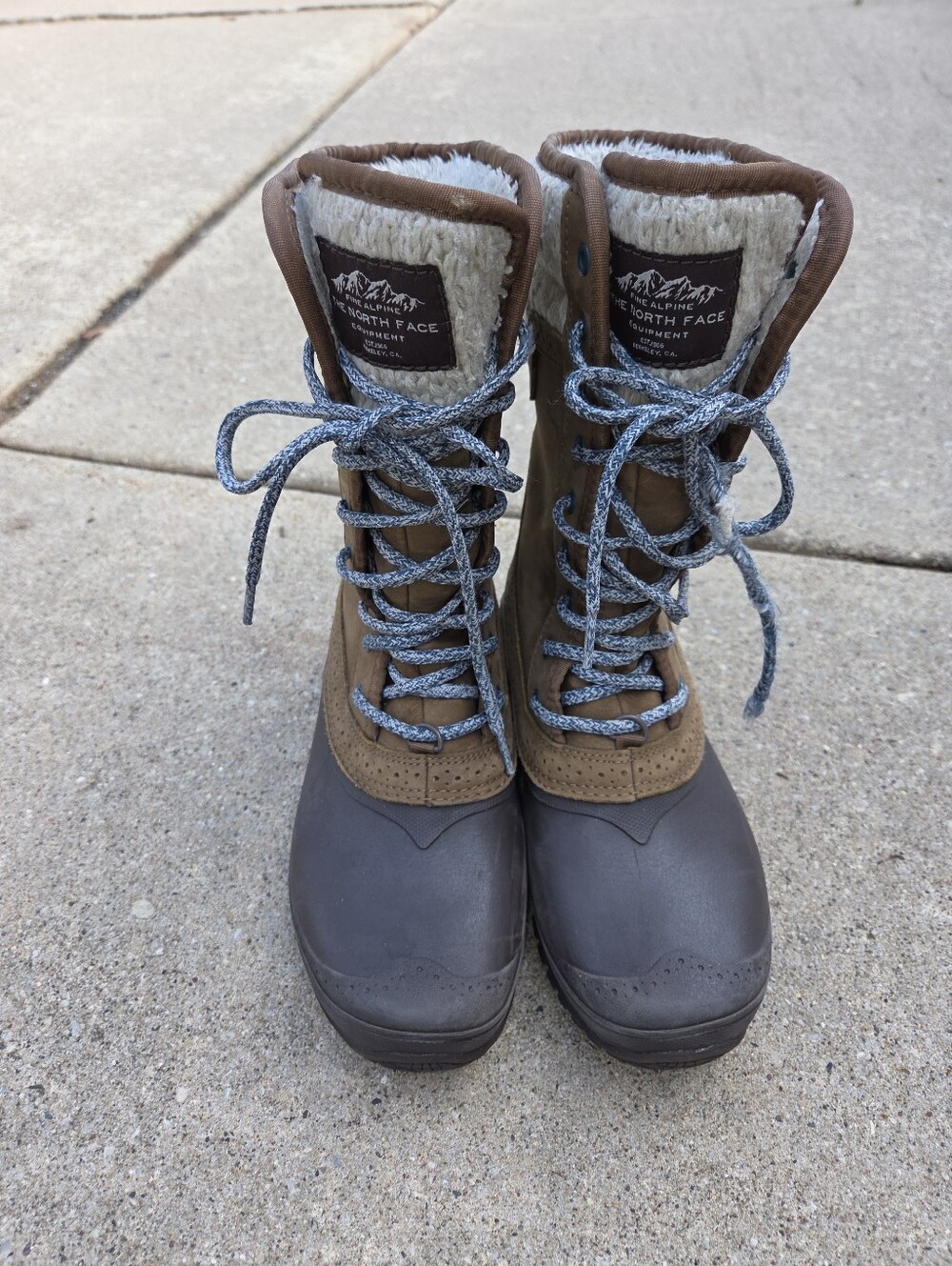 The North Face Women's Brown and Tan Waterproof Winter Lace-Up Boots